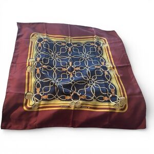 Elegant Silk Hermes Jewel toned Scarf with Nautical Design